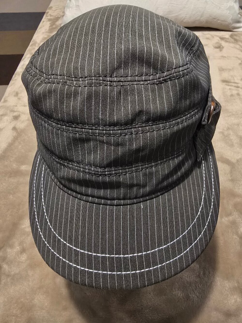 Farm Girl Authentic Brand Pinstripe Cadet Cap - OSFM - Satin Lining